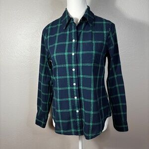 Gap Plaid Boyfriend Fit Button Down Shirt - 100% Cotton